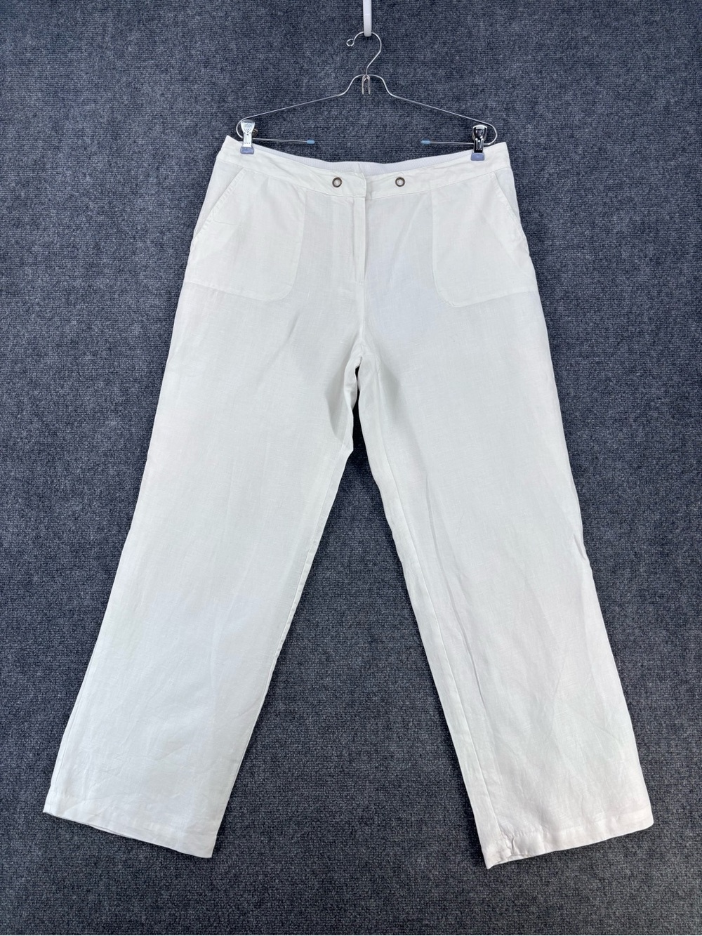 Charter Club Luxury White Linen Lined Pants Women’s L Coastal Resortwear Beachy